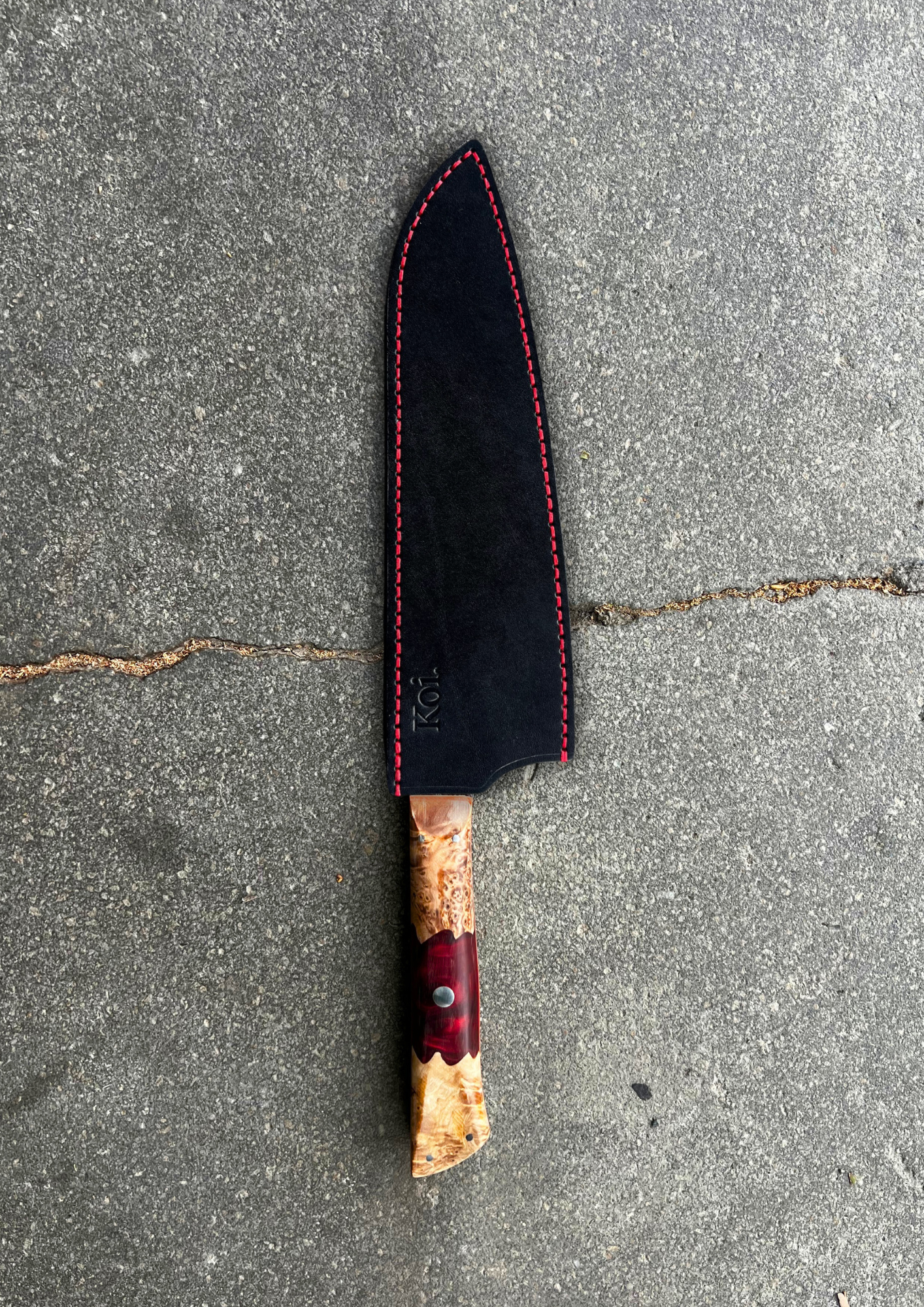 Chef&#39;s Knife | Hammered 67 | Red Handle