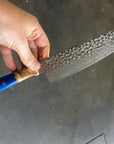 Chefs Knife | Hammered 67 | Blue Handle - Koi Knives